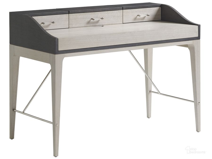 The appearance of Studio Designs Anthology Linen Writing Desk designed by Sligh in the transitional interior design. This cream and grey piece of furniture  was selected by 1StopBedrooms from Studio Designs Collection to add a touch of cosiness and style into your home. Sku: 04-100LN-410. Material: Wood. Product Type: Writing Desk. Image1