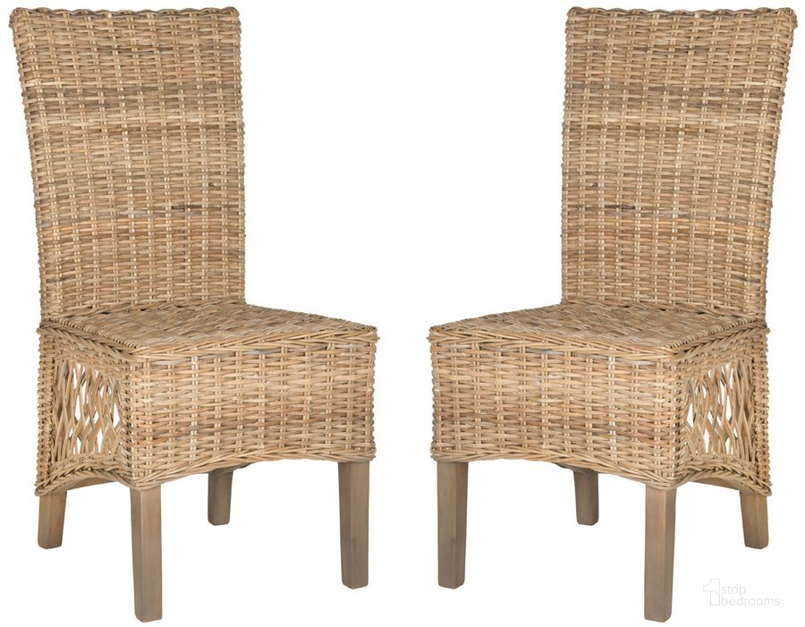 The appearance of Sumatra Natural Rattan Side Chair Set of 2 designed by Safavieh in the transitional interior design. This natural piece of furniture  was selected by 1StopBedrooms from Safavieh FOX Collection to add a touch of cosiness and style into your home. Sku: FOX1601A-SET2. Product Type: Dining Chair. Material: Rattan. Image1