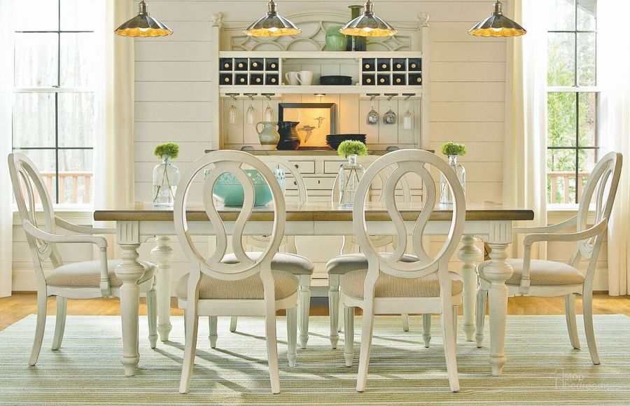 The appearance of Summer Hill Driftwood And Cotton Rectangular Extendable Dining Room Set designed by Universal in the traditional interior design. This white piece of furniture  was selected by 1StopBedrooms from Summer Hill Collection to add a touch of cosiness and style into your home. Sku: 987652;987636-RTA;987636-RTA. Table Base Style: Legs. Material: Wood. Product Type: Dining Room Set. Table Top Shape: Rectangular. Image1