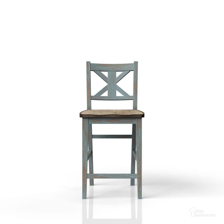 The appearance of Summerville II Counter Height Stool (Set of 2) designed by Bernards in the transitional interior design. This light blue piece of furniture  was selected by 1StopBedrooms from Summerville II Collection to add a touch of cosiness and style into your home. Sku: 5800-540. Product Type: Barstool. Image1