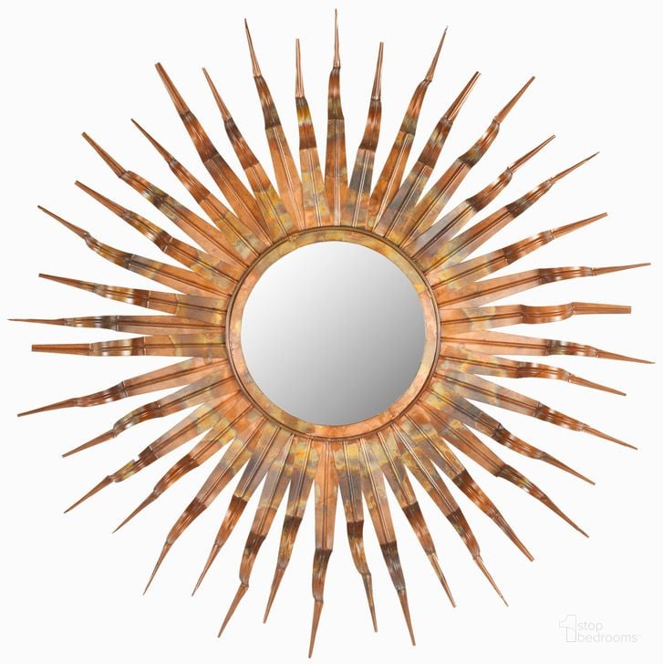 The appearance of Sun Mirror MIR3007A designed by Safavieh in the modern / contemporary interior design. This copper piece of furniture  was selected by 1StopBedrooms from Sun Collection to add a touch of cosiness and style into your home. Sku: MIR3007A. Product Type: Mirror. Image1