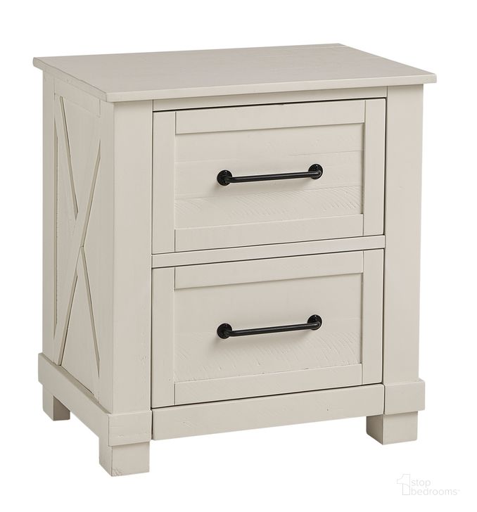The appearance of Sun Valley Nightstand In White designed by A-America in the rustic / southwestern interior design. This white piece of furniture  was selected by 1StopBedrooms from Sun Valley Collection to add a touch of cosiness and style into your home. Sku: SUVWT5750. Product Type: Nightstand. Material: Solid Pine. Image1