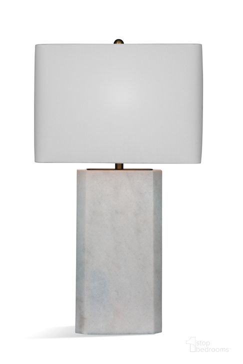 The appearance of Sundree Table Lamp In White Marble and Brass designed by Bassett Mirror Company in the modern / contemporary interior design. This white piece of furniture  was selected by 1StopBedrooms from  to add a touch of cosiness and style into your home. Sku: L4261T. Material: Metal. Product Type: Table Lamp. Image1