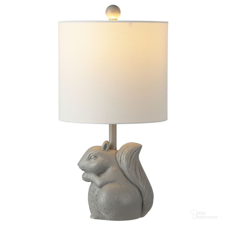 The appearance of Sunny Squirrel Lamp in Grey designed by Safavieh in the coastal interior design. This grey piece of furniture  was selected by 1StopBedrooms from Sunny Collection to add a touch of cosiness and style into your home. Sku: KID4245G. Material: Ceramic. Product Type: Table Lamp. Image1