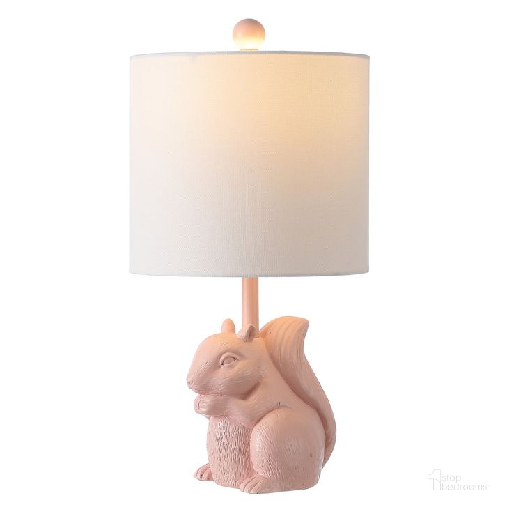 The appearance of Sunny Squirrel Lamp in Pink designed by Safavieh in the coastal interior design. This pink piece of furniture  was selected by 1StopBedrooms from Sunny Collection to add a touch of cosiness and style into your home. Sku: KID4245B. Material: Ceramic. Product Type: Table Lamp. Image1