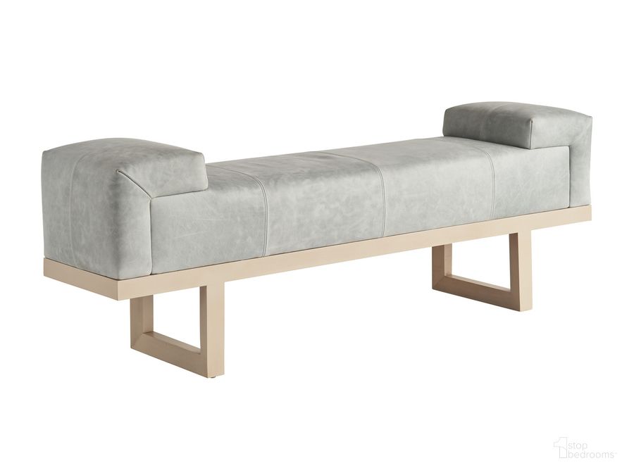 The appearance of Sunset Key Abbott Leather Bench In Champagne designed by Tommy Bahama in the modern / contemporary interior design. This champagne piece of furniture  was selected by 1StopBedrooms from Sunset Key Collection to add a touch of cosiness and style into your home. Sku: 01-1620-25-LL-40. Product Type: Bench. Image1