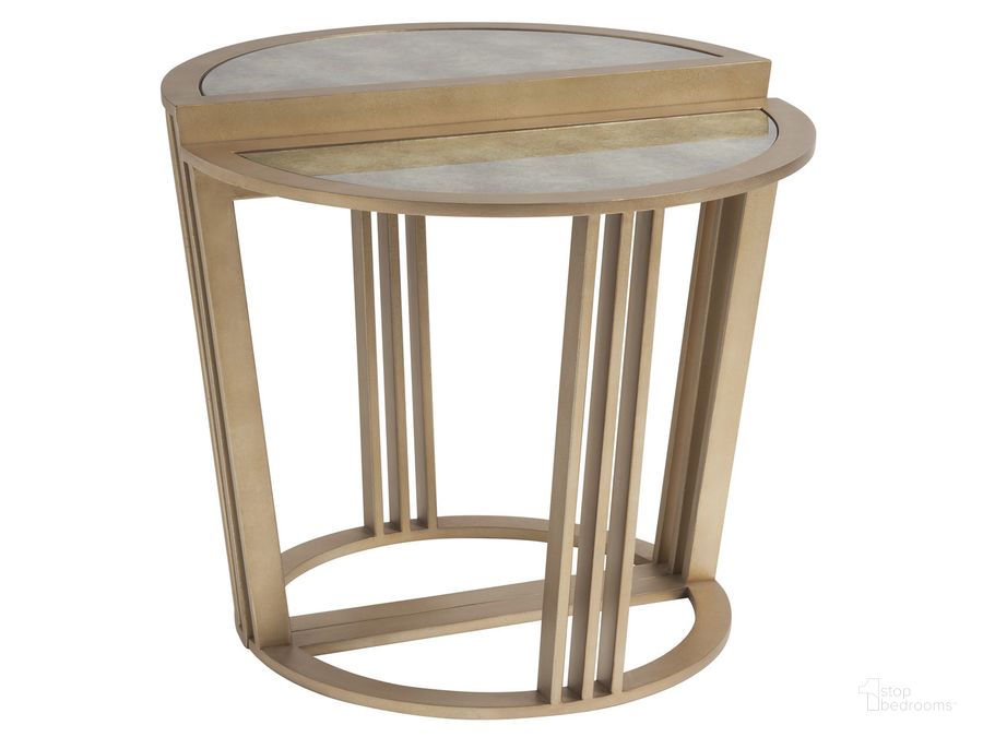 The appearance of Sunset Key Brooke Bunching Accent Tables In Sand designed by Tommy Bahama in the modern / contemporary interior design. This sand piece of furniture  was selected by 1StopBedrooms from Sunset Key Collection to add a touch of cosiness and style into your home. Sku: 01-0578-951. Material: Metal. Product Type: Accent Table. Image1