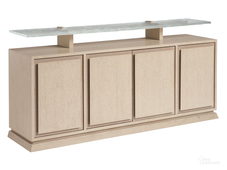 The appearance of Sunset Key Callum Buffet In Sand designed by Tommy Bahama in the modern / contemporary interior design. This sand piece of furniture  was selected by 1StopBedrooms from Sunset Key Collection to add a touch of cosiness and style into your home. Sku: 01-0578-852. Material: Wood. Product Type: Buffet. Image1