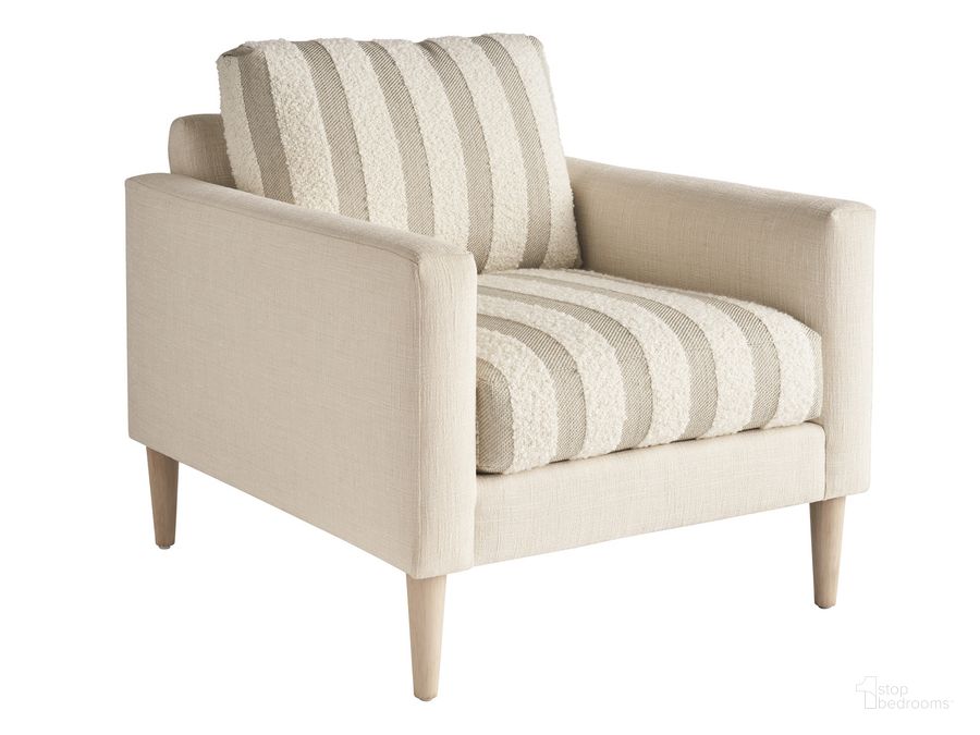The appearance of Sunset Key Marcella Chair In Champagne designed by Tommy Bahama in the modern / contemporary interior design. This champagne piece of furniture  was selected by 1StopBedrooms from Sunset Key Collection to add a touch of cosiness and style into your home. Sku: 01-7305-11-40. Product Type: Chair. Image1