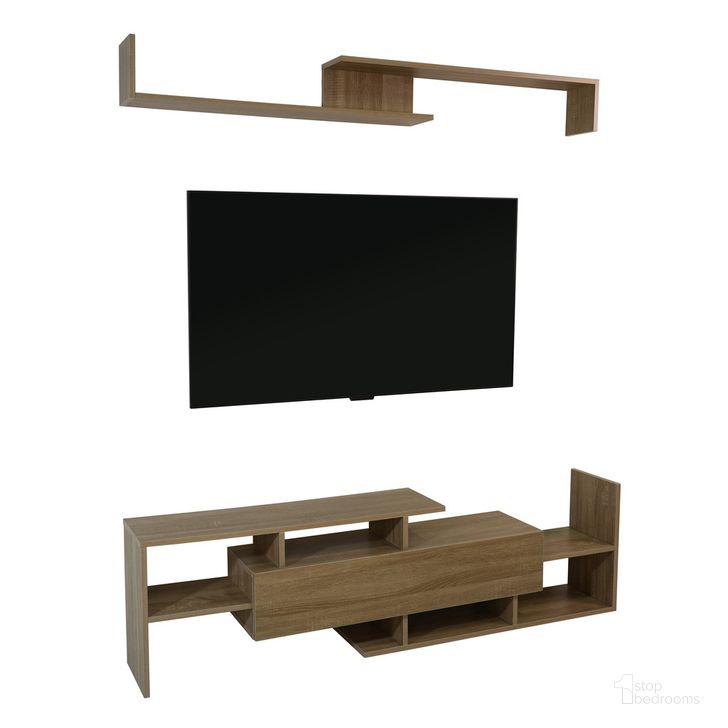 The appearance of Surrey TV Stand with MDF Shelves and Bookcase In Oak designed by LeisureMod in the modern / contemporary interior design. This oak piece of furniture  was selected by 1StopBedrooms from Surrey Collection to add a touch of cosiness and style into your home. Sku: STS60OW. Product Type: TV Stand. Material: MDF. Image1