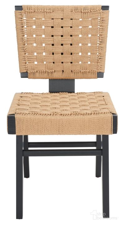 The appearance of Susanne Woven Dining Chair Set of 2 In Black and Natural designed by Safavieh Couture in the modern / contemporary interior design. This black and natural piece of furniture  was selected by 1StopBedrooms from Susanne Collection to add a touch of cosiness and style into your home. Sku: SFV4121A-SET2. Material: Wood. Product Type: Dining Chair. Image1