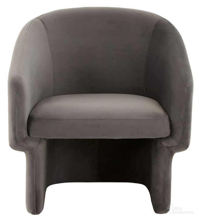 The appearance of Susie Barrel Back Accent Chair In Dark Grey designed by Safavieh Couture in the modern / contemporary interior design. This dark grey piece of furniture  was selected by 1StopBedrooms from Susie Collection to add a touch of cosiness and style into your home. Sku: SFV4781C. Material: Wood. Product Type: Accent Chair. Image1