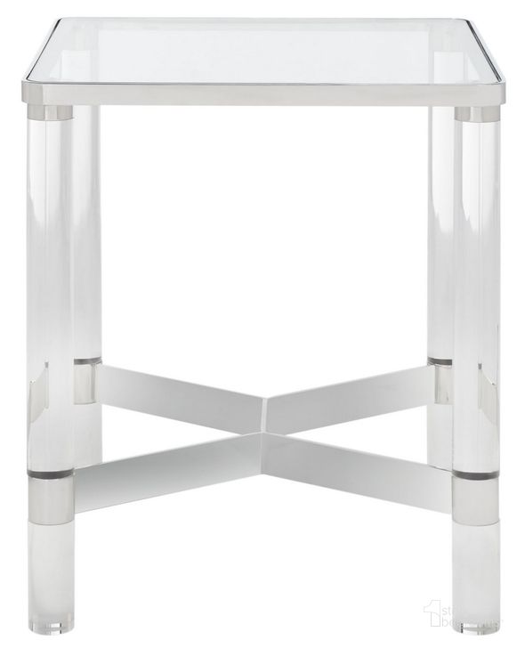 The appearance of Suzanna Acrylic Accent Table In Silver designed by Safavieh Couture in the modern / contemporary interior design. This silver piece of furniture  was selected by 1StopBedrooms from Suzanna Collection to add a touch of cosiness and style into your home. Sku: SFV2550B. Product Type: Accent Table. Material: Stainless Steel. Image1