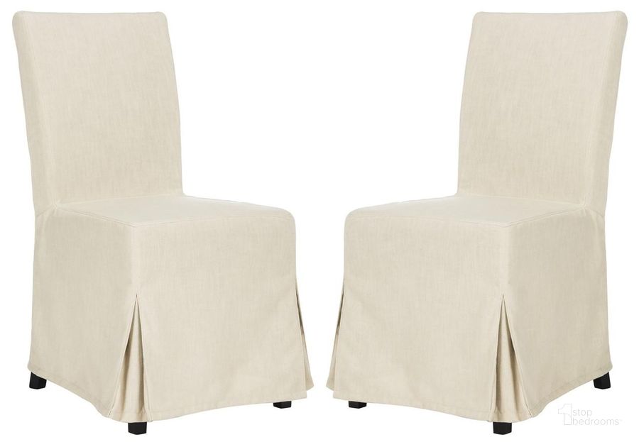 The appearance of Suzie 18 Inch H Slipcover Set of 2 designed by Safavieh in the modern / contemporary interior design. This beige piece of furniture  was selected by 1StopBedrooms from Suzie Collection to add a touch of cosiness and style into your home. Sku: HUD4207A-SET2. Material: Wood. Product Type: Dining Chair. Image1