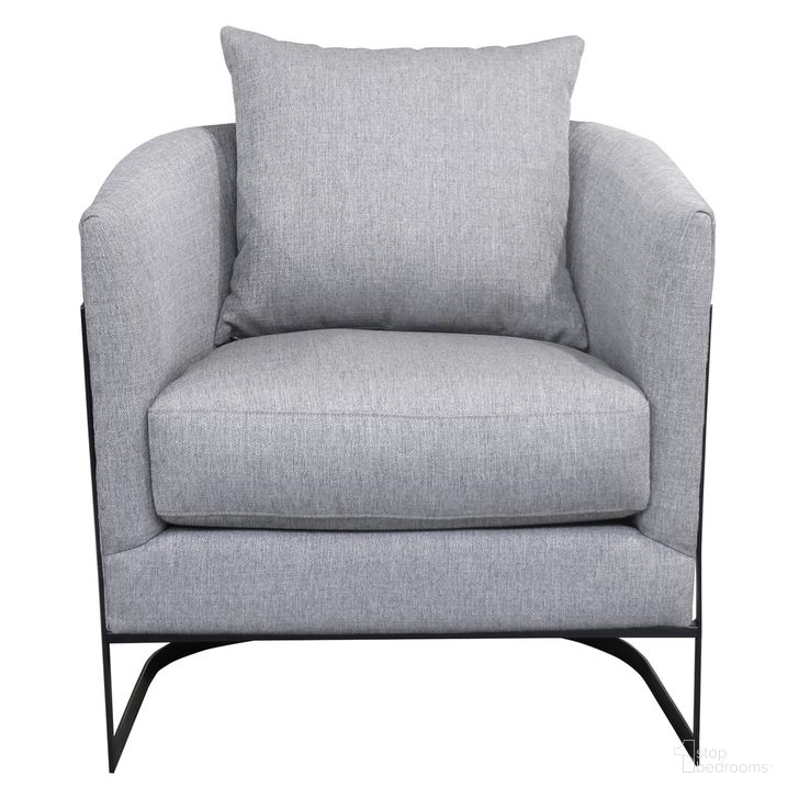 The appearance of Swan Contemporary Accent Chair with Black Iron Finish Gray Fabric designed by Armen Living in the modern / contemporary interior design. This gray piece of furniture  was selected by 1StopBedrooms from Swan Collection to add a touch of cosiness and style into your home. Sku: LCSWCHGR. Product Type: Accent Chair. Material: Iron. Image1