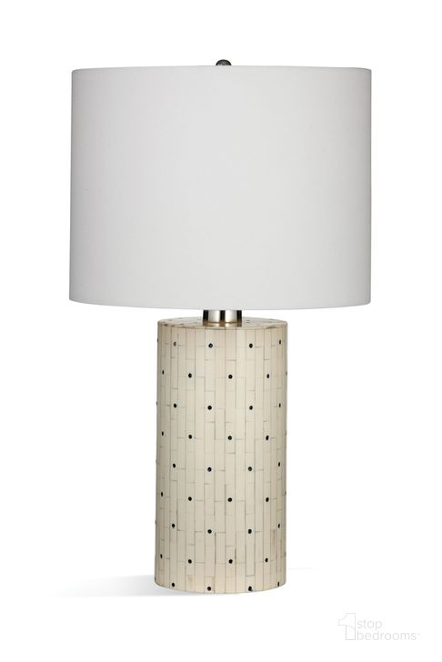 The appearance of Sweere Table Lamp In Black and Cream designed by Bassett Mirror Company in the traditional interior design. This black and cream piece of furniture  was selected by 1StopBedrooms from  to add a touch of cosiness and style into your home. Sku: L4266T. Material: Bone. Product Type: Table Lamp. Image1