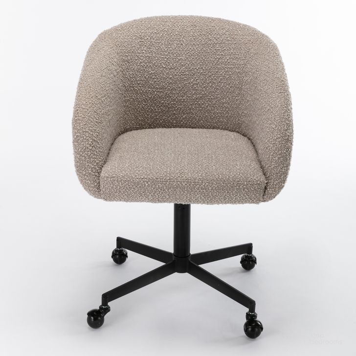 The appearance of Sylvan Boucle Swivel Rolling Task Chair In Grey designed by Aeons in the  interior design. This grey piece of furniture  was selected by 1StopBedrooms from  to add a touch of cosiness and style into your home. Sku: AE8730-Grey. Product Type: Swivel Chair. Material: Plywood. Image1