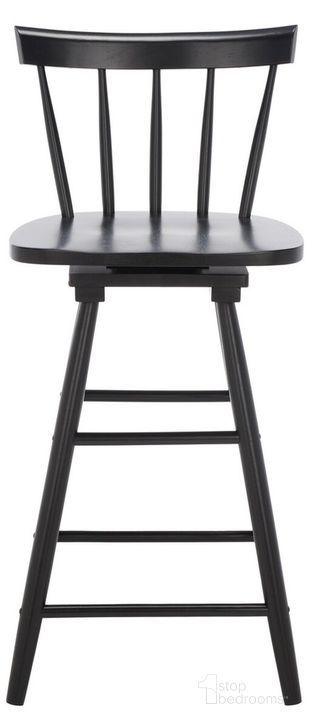 The appearance of Tage Swivel Counter Stool in Black designed by Safavieh in the modern / contemporary interior design. This black piece of furniture  was selected by 1StopBedrooms from Tage Collection to add a touch of cosiness and style into your home. Sku: BST1400A. Material: Wood. Product Type: Barstool. Image1