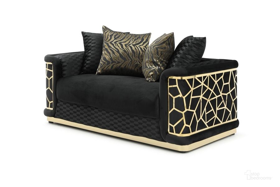 The appearance of Talia Loveseat In Black designed by Glory in the modern / contemporary interior design. This black piece of furniture  was selected by 1StopBedrooms from Talia Collection to add a touch of cosiness and style into your home. Sku: G0993A-L. Material: Polyester. Product Type: Loveseat. Image1