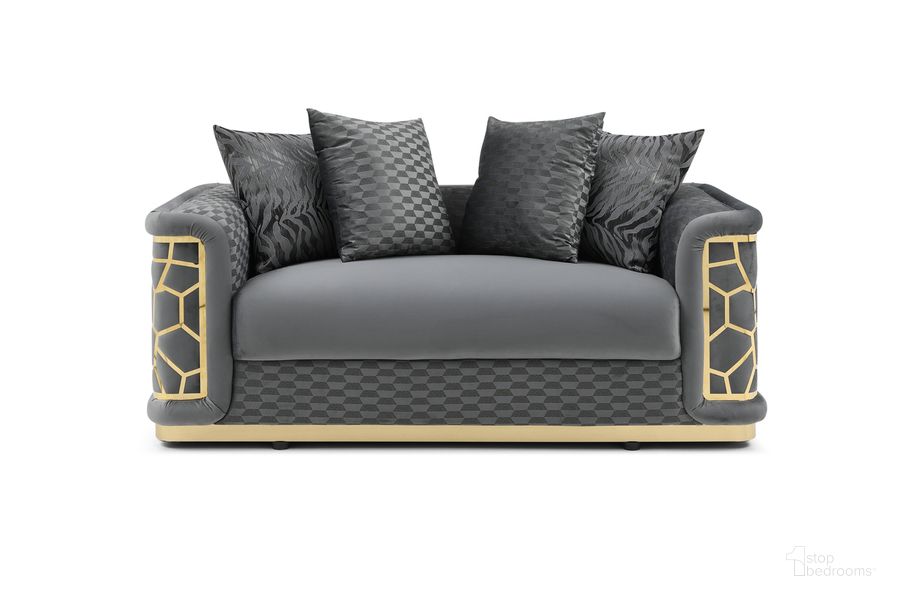 The appearance of Talia Loveseat In Dark Gray designed by Glory in the modern / contemporary interior design. This dark gray piece of furniture  was selected by 1StopBedrooms from Talia Collection to add a touch of cosiness and style into your home. Sku: G0990A-L. Material: Polyester. Product Type: Loveseat. Image1