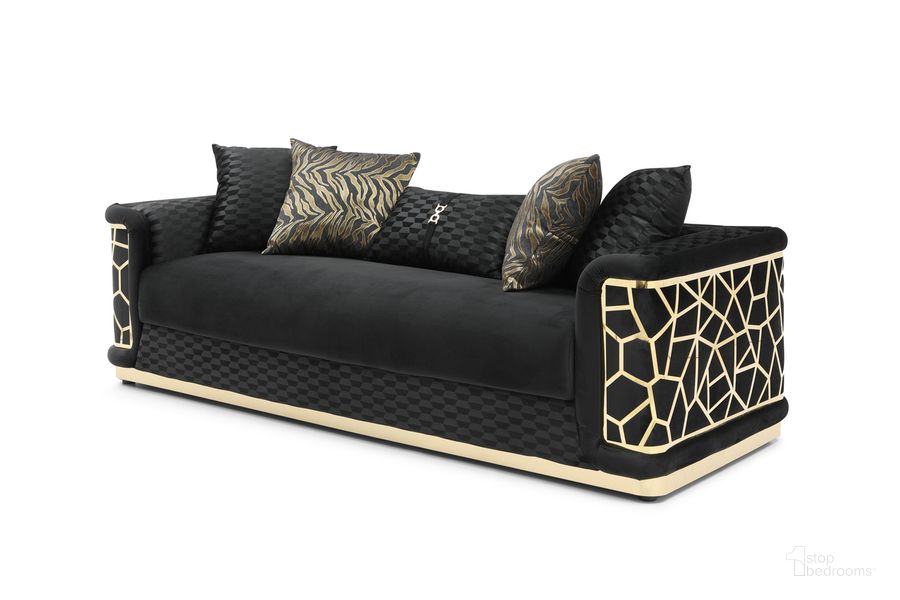 The appearance of Talia Sofa In Black designed by Glory in the modern / contemporary interior design. This black piece of furniture  was selected by 1StopBedrooms from Talia Collection to add a touch of cosiness and style into your home. Sku: G0993A-S. Material: Polyester. Product Type: Sofa. Image1