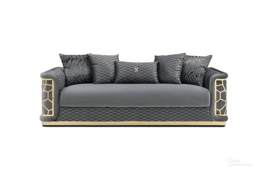 The appearance of Talia Sofa In Dark Gray designed by Glory in the modern / contemporary interior design. This dark gray piece of furniture  was selected by 1StopBedrooms from Talia Collection to add a touch of cosiness and style into your home. Sku: G0990A-S. Material: Polyester. Product Type: Sofa. Image1