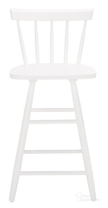 The appearance of Tally Wood Counter Stool in White designed by Safavieh in the modern / contemporary interior design. This white piece of furniture  was selected by 1StopBedrooms from Tally Collection to add a touch of cosiness and style into your home. Sku: BST1401C. Material: Wood. Product Type: Barstool. Image1