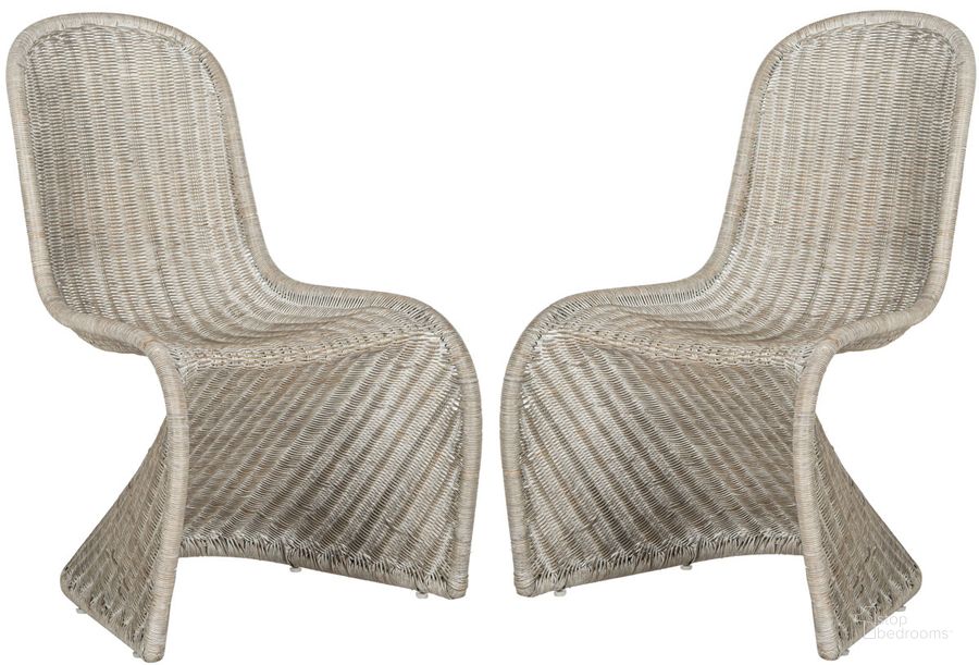 The appearance of Tana Antique Grey Wicker Side Chair Set of 2 designed by Safavieh in the modern / contemporary interior design. This antique grey piece of furniture  was selected by 1StopBedrooms from Tana Collection to add a touch of cosiness and style into your home. Sku: SEA8009B-SET2. Product Type: Side Chair. Material: Rattan. Image1