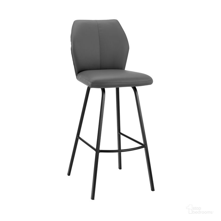 The appearance of Tandy Gray Faux Leather and Black Metal 30 Inch Bar Stool designed by Armen Living in the modern / contemporary interior design. This gray piece of furniture  was selected by 1StopBedrooms from Tandy Collection to add a touch of cosiness and style into your home. Sku: LCTNBABLGR30. Material: Steel. Product Type: Barstool. Image1