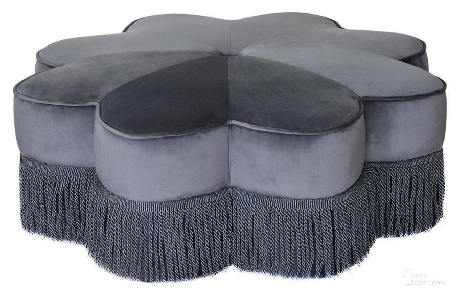 The appearance of Tanith Flower Ottoman in Dark Grey designed by Safavieh in the modern / contemporary interior design. This dark grey piece of furniture  was selected by 1StopBedrooms from Tanith Collection to add a touch of cosiness and style into your home. Sku: OTT4500B. Material: Wood. Product Type: Ottoman. Image1