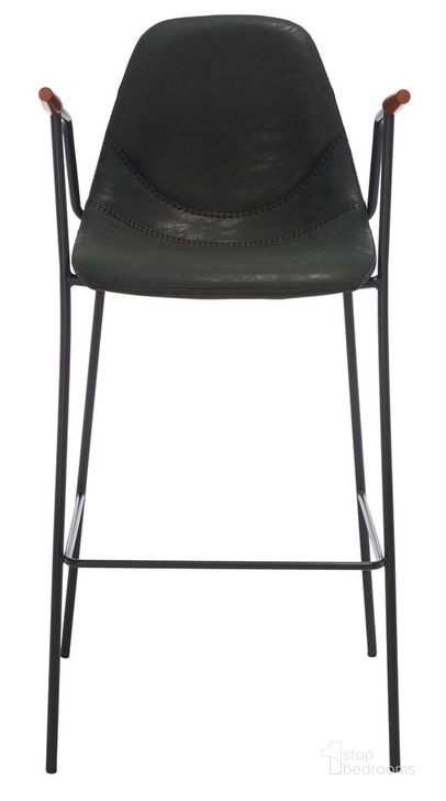 The appearance of Tanner Mid Century Barstool in Black designed by Safavieh in the transitional interior design. This black piece of furniture  was selected by 1StopBedrooms from Tanner Collection to add a touch of cosiness and style into your home. Sku: BST3001D. Material: Wood. Product Type: Barstool. Image1
