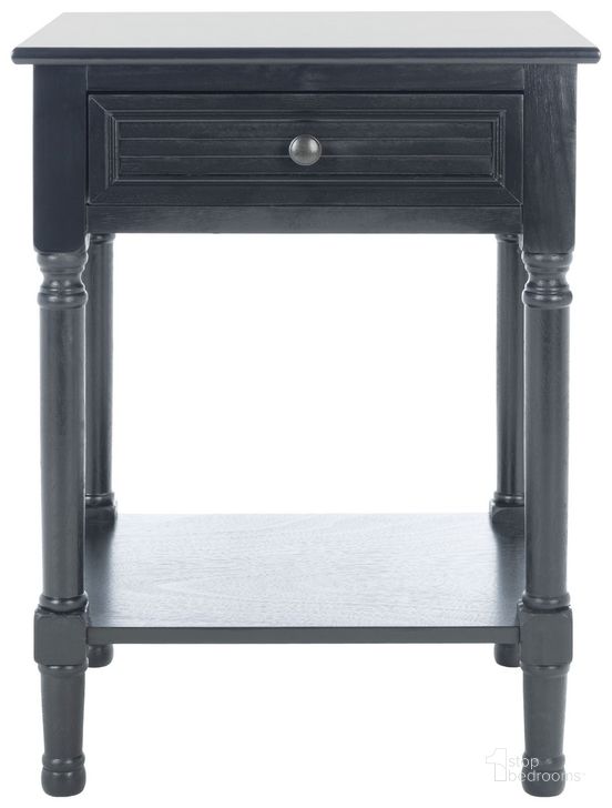 The appearance of Tate 1 Drawer Accent Table in Black designed by Safavieh in the modern / contemporary interior design. This black piece of furniture  was selected by 1StopBedrooms from Tate Collection to add a touch of cosiness and style into your home. Sku: ACC5714B. Material: Wood. Product Type: Accent Table. Image1