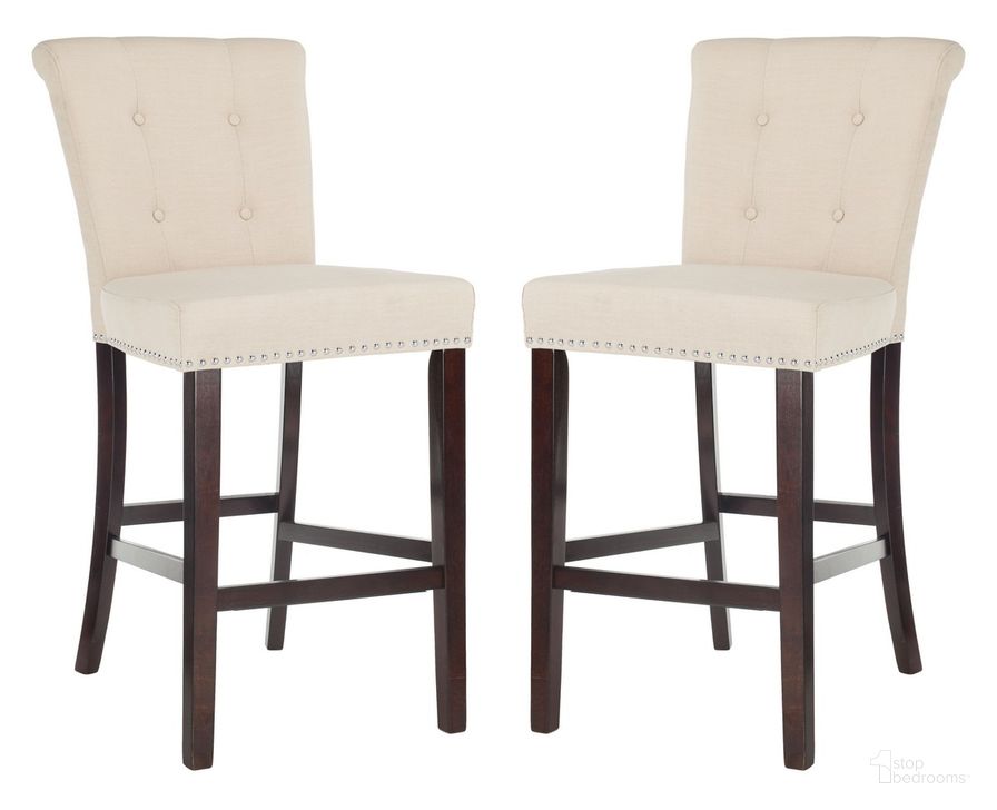 The appearance of Taylor Beige Bar Stool Set of 2 designed by Safavieh in the modern / contemporary interior design. This beige piece of furniture  was selected by 1StopBedrooms from Taylor Collection to add a touch of cosiness and style into your home. Sku: BST6300C-SET2. Product Type: Barstool. Material: Iron. Image1