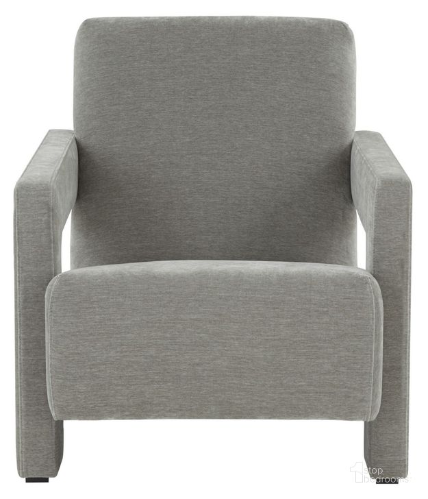 The appearance of Taylor Modern Velvet Accent Chair In Grey designed by Safavieh Couture in the modern / contemporary interior design. This grey piece of furniture  was selected by 1StopBedrooms from Taylor Collection to add a touch of cosiness and style into your home. Sku: SFV5046B. Material: Wood. Product Type: Accent Chair. Image1