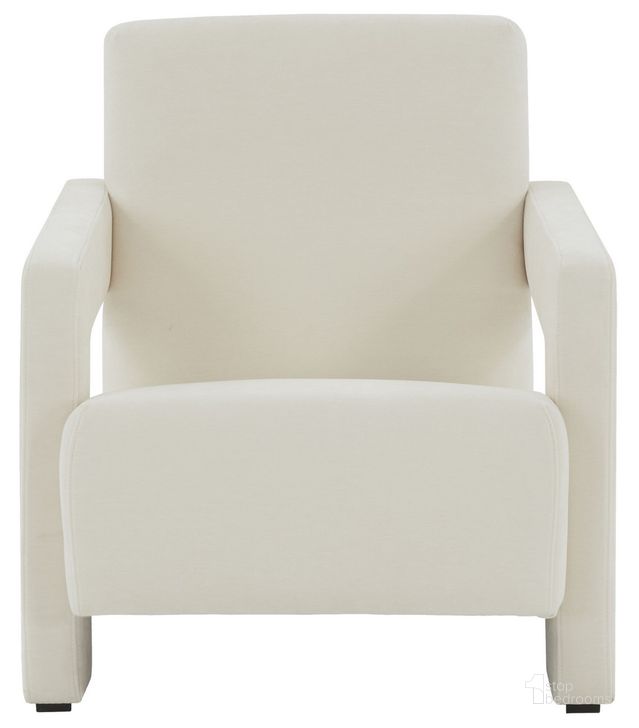 The appearance of Taylor Modern Velvet Accent Chair In Ivory designed by Safavieh Couture in the modern / contemporary interior design. This ivory piece of furniture  was selected by 1StopBedrooms from Taylor Collection to add a touch of cosiness and style into your home. Sku: SFV5046A. Material: Wood. Product Type: Accent Chair. Image1