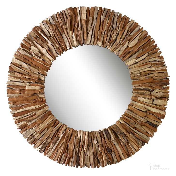 The appearance of Teak Branch Round Mirror In Natural designed by Uttermost in the transitional interior design. This natural piece of furniture  was selected by 1StopBedrooms from Teak Branch Collection to add a touch of cosiness and style into your home. Sku: 09809. Product Type: Accent Mirror. Material: Plywood. Image1