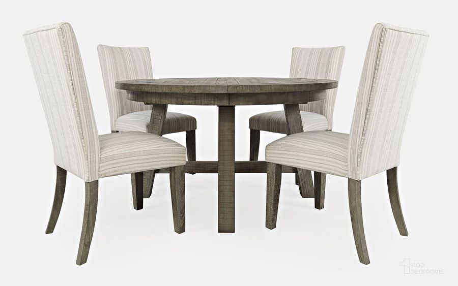 The appearance of Telluride Five Piece Dining Table Set In Driftwood Grey designed by Jofran in the country / farmhouse interior design. This driftwood piece of furniture  was selected by 1StopBedrooms from Telluride Collection to add a touch of cosiness and style into your home. Sku: 2231-54D-4U. Product Type: Dining Room Set. Material: Pine. Image1