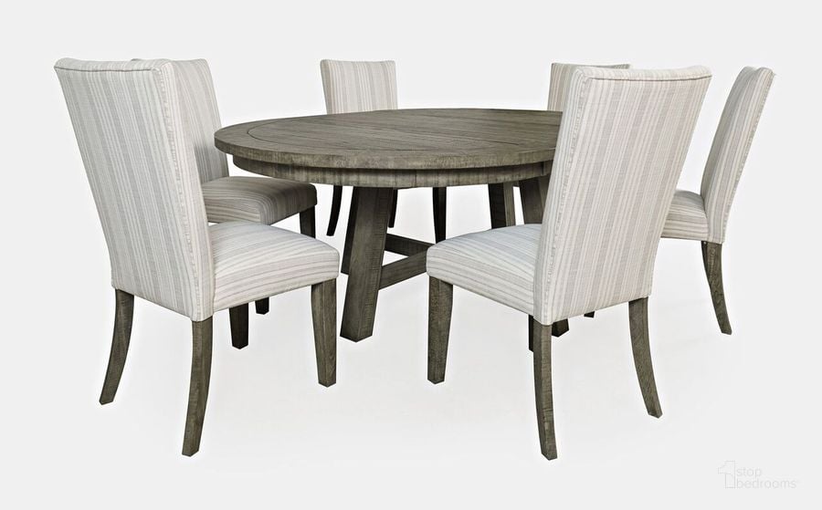 The appearance of Telluride Seven Piece Dining Table Set In Driftwood Grey designed by Jofran in the country / farmhouse interior design. This driftwood piece of furniture  was selected by 1StopBedrooms from Telluride Collection to add a touch of cosiness and style into your home. Sku: 2231-54D-6U. Product Type: Dining Room Set. Material: Pine. Image1