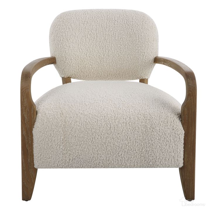 The appearance of Telluride Shearling Accent Chair In Natural designed by Uttermost in the  interior design. This natural piece of furniture  was selected by 1StopBedrooms from Telluride Collection to add a touch of cosiness and style into your home. Sku: 23772. Product Type: Accent Chair. Material: Plywood. Image1