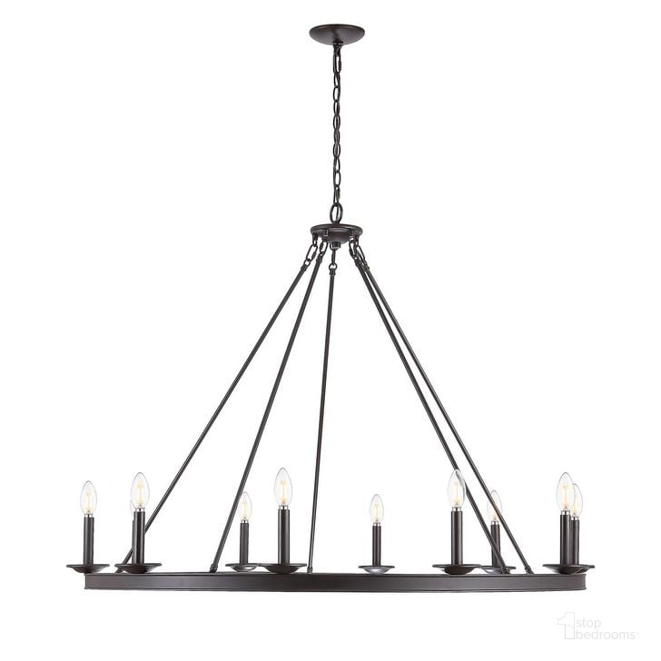 The appearance of Telta 10Lt Chandelier CHA4017A designed by Safavieh in the modern / contemporary interior design. This oil rubbed bronze finsh piece of furniture  was selected by 1StopBedrooms from Telta Collection to add a touch of cosiness and style into your home. Sku: CHA4017A. Product Type: Chandelier. Image1