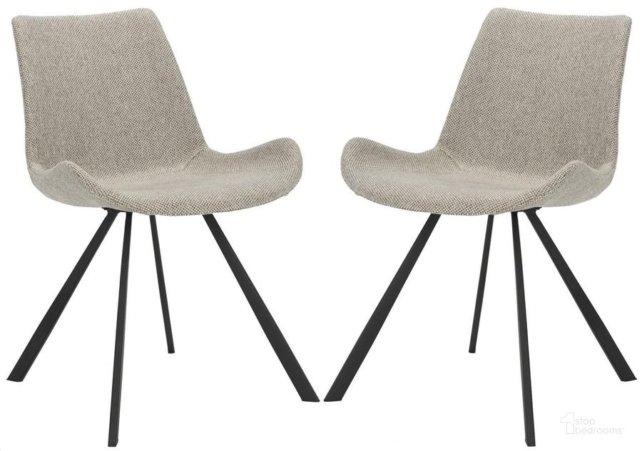 The appearance of Terra Light Grey and Black Midcentury Modern Dining Chair Set of 2 designed by Safavieh in the modern / contemporary interior design. This light gray piece of furniture  was selected by 1StopBedrooms from Terra Collection to add a touch of cosiness and style into your home. Sku: ACH7004B-SET2. Product Type: Accent Chair. Material: Iron. Image1