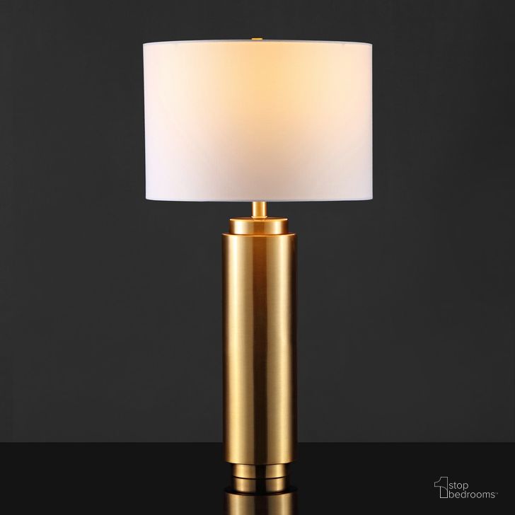 The appearance of Terry Metal Pillar Table Lamp In Gold And White designed by Safavieh Couture in the modern / contemporary interior design. This gold and white piece of furniture  was selected by 1StopBedrooms from Terry Collection to add a touch of cosiness and style into your home. Sku: CTL1025A. Material: Metal. Product Type: Table Lamp. Image1