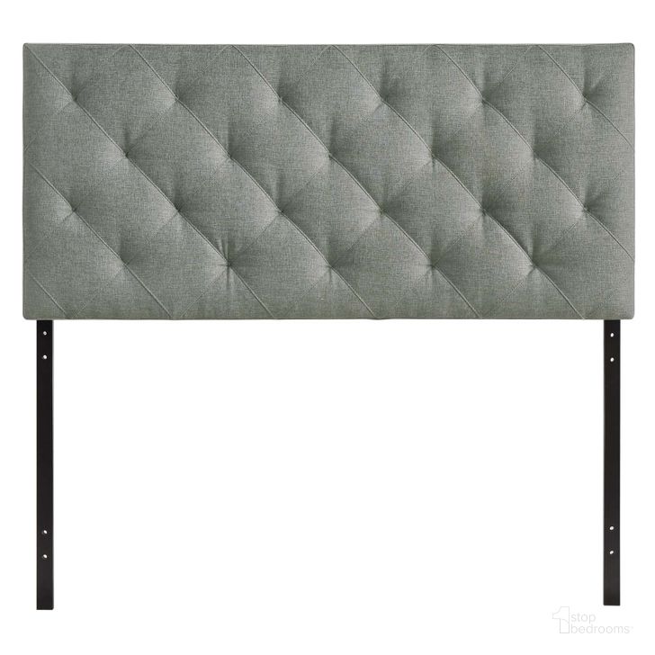 The appearance of Theodore Gray Queen Upholstered Fabric Headboard designed by Modway in the modern / contemporary interior design. This gray piece of furniture  was selected by 1StopBedrooms from Theodore Collection to add a touch of cosiness and style into your home. Sku: MOD-5040-GRY. Product Type: Headboard. Material: MDF. Image1