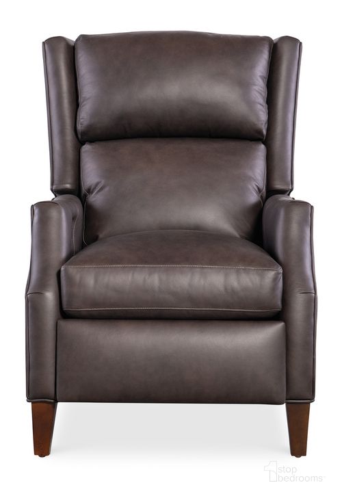 The appearance of Thomas Recliner In Brown designed by Hooker in the transitional interior design. This brown piece of furniture  was selected by 1StopBedrooms from Thomas Collection to add a touch of cosiness and style into your home. Sku: BYX-3156980013-89. Material: Leather. Product Type: Recliner. Image1