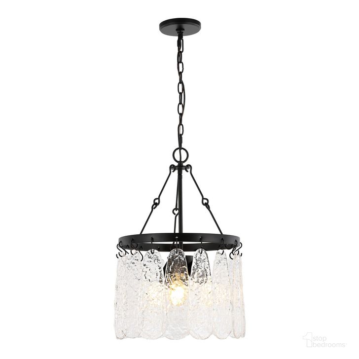 The appearance of Thryssa 3 Light 15 Inch Black and Clear Chandelier designed by Safavieh in the modern / contemporary interior design. This black piece of furniture  was selected by 1StopBedrooms from Thryssa Collection to add a touch of cosiness and style into your home. Sku: CHA4055A. Product Type: Chandelier. Material: Iron. Image1