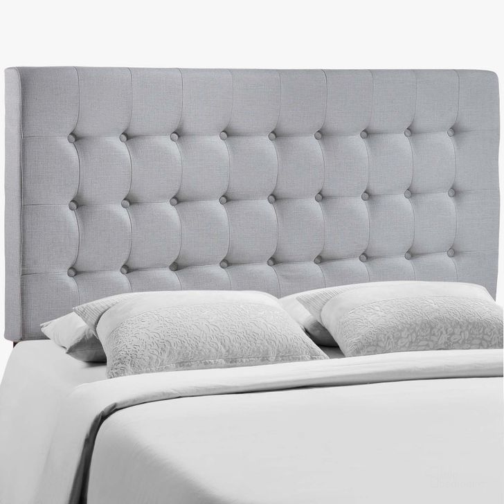 The appearance of Tinble Sky Gray Queen Upholstered Fabric Headboard designed by Modway in the modern / contemporary interior design. This sky gray piece of furniture  was selected by 1StopBedrooms from Tinble Collection to add a touch of cosiness and style into your home. Sku: MOD-5210-GRY. Material: Wood. Product Type: Headboard. Image1