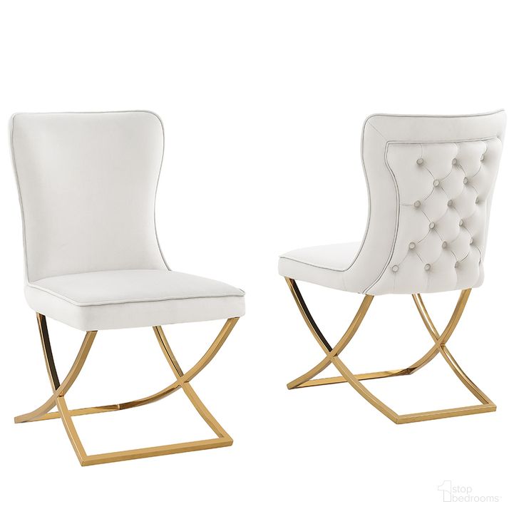 The appearance of Titan Velvet Dining Chairs Set of 2 In Beige and Gold designed by Best Master Furniture in the modern / contemporary interior design. This gold and beige piece of furniture  was selected by 1StopBedrooms from Titan Collection to add a touch of cosiness and style into your home. Sku: T134BEGC. Product Type: Dining Chair. Material: Velvet. Image1