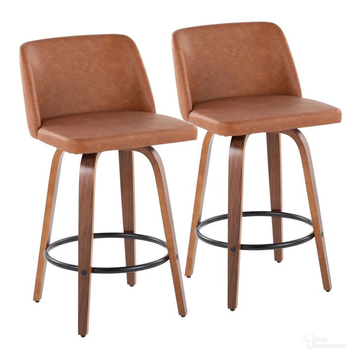 The appearance of Toriano 26 Inch Counter Stool Set of 2 In Brown designed by Lumisource in the transitional interior design. This black piece of furniture  was selected by 1StopBedrooms from Tintori Collection to add a touch of cosiness and style into your home. Sku: B26-TRNOPU-SWVQ2 WLCAM2. Material: Wood. Product Type: Barstool. Image1