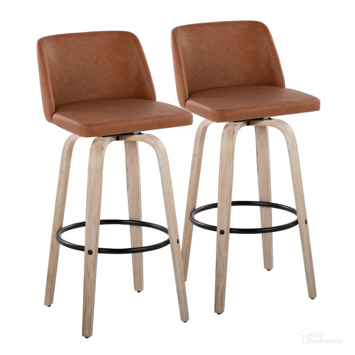 The appearance of Toriano 30 Inch Fixed Height Barstool Set of 2 In Black and Camel designed by Lumisource in the modern / contemporary interior design. This black and camel piece of furniture  was selected by 1StopBedrooms from Tintori Collection to add a touch of cosiness and style into your home. Sku: B30-TRNOPU-GRTZQ2 WWCAM2. Material: Wood. Product Type: Barstool. Image1
