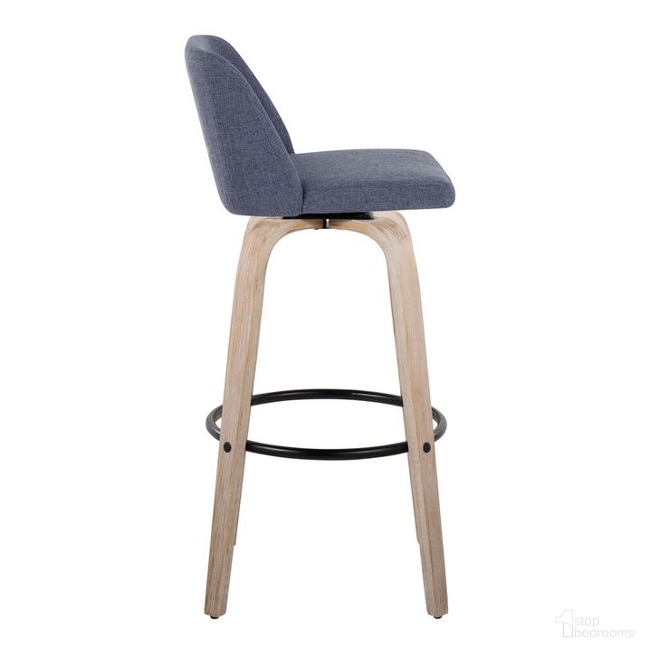 The appearance of Toriano 30 Inch Fixed Height Barstool Set of 2 In Blue and Black designed by Lumisource in the modern / contemporary interior design. This blue and black piece of furniture  was selected by 1StopBedrooms from Tintori Collection to add a touch of cosiness and style into your home. Sku: B30-TRNOFB-GRTZQ2 WWBU2. Material: Wood. Product Type: Barstool. Image1